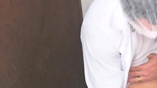 Doctor and Nurse Can't Resist and Have Sex in the Hospital Bathroom During Their Shift
