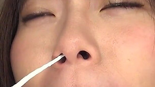 Nose Wide Open. Snot Dripping. She Sneezes and Tears on Your Face POV.