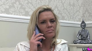 Blonde beauty Bluelah gags on bbc with her friend