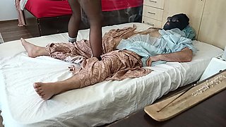 Amateur Couple Nylon Massage