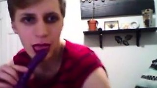 Twink Crossdresser Cums Hard