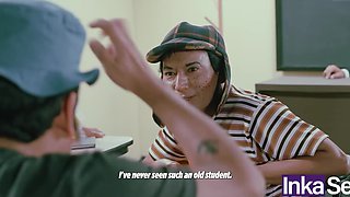 Sex school lesssion: latina girl with twintails gets pounded doggystyle