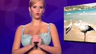 Big Boobed Blonde Masturbates With A Dildo In The Bathroom