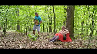 MATURE4K. Kinky giantess Diana is having outdoor sex with 2 strangers