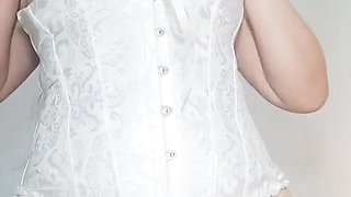 Giant Cameltoe Latina Seduces Stepson by Masturbating Her Vagina in Corset and Thong