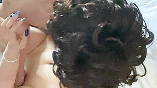 Young Asian couple having intimate sex together