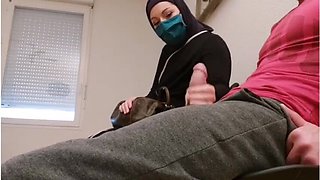 Naughty Doctor Sets Up Hidden Cam in Waiting Room - Muslim Slut Gets Caught with French Ball