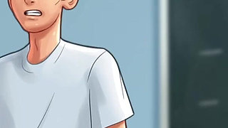 Gorgeous Busty Slut Fills Her Pussy with Big Dildo - Summertime Saga 3D Animated Porn Game