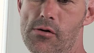 Barebacking stepson Harlen Quindel ends with deep creampie