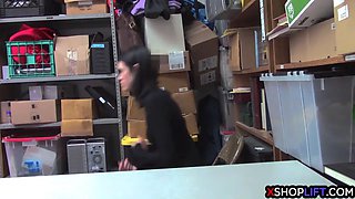 Shoplifting teen suspected and fucked by a security guy