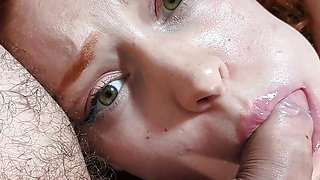 A red head girl makes me an amazing blowjob,deepthroat, Hawk Tuah Edition