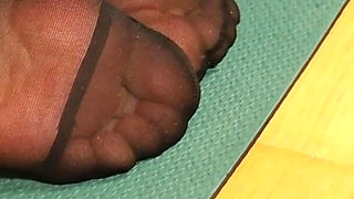 Nylon Feet After Sneakers Workout
