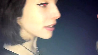 Jessica Glamour Brunette Teen Sucks Cock in Club Toilet Then Gets Ass Fucked Rough at Home