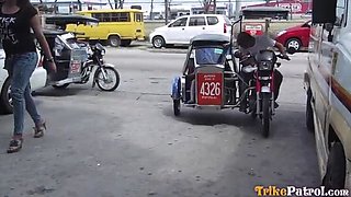 Filipina Babe with Perfect Rack Gets Facial from Big Dick - Blowjob & Cumshot