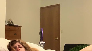 15.45 BBW PAWG Solo Fucking and Sucking Huge Dildo
