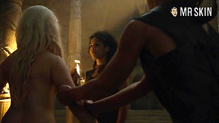 Emilia Clarke doing a nude scene on Game of Thrones