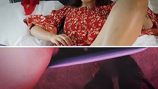 Stepdaughter caught in the act: Stepdad can't resist her high sex drive and swallows every drop of cum