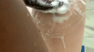 Stepsister shares shower with stepbrother and almost get her little tight anus fucked