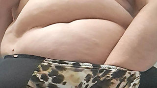 Milf pulling down her panties showing her hairy pussy and ends up brushing her teeth, part 2
