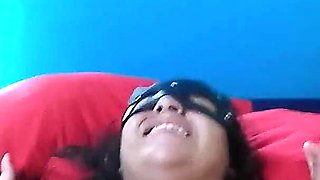 Masked Girl's Juicy Pussy Gets Fucked and Fingered While She Is Tied Hand and Foot