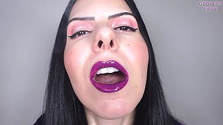 Get Lost in My Beautiful Eyes and Inhale All My Smoke Glossy Violet Lips