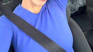 Stepmom driving to sport