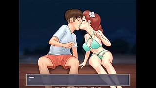 Sexy beach party with hot teens and wild games on the shore