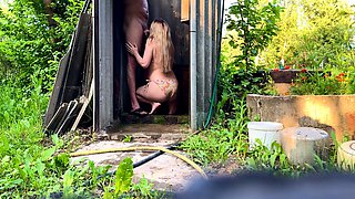 Pregnant wife stuffed full of cock doggystyle outdoors