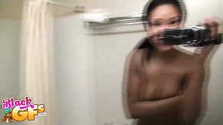 Exotic and beautiful ebony Tristan shows off her gorgeous shape