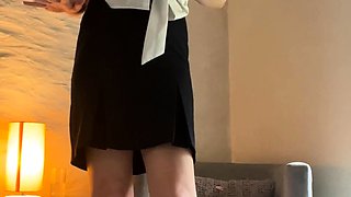 Blonde cumshot amateur MILF POV jerking in the kitchen