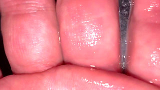 Wife's wet and hairy pussy gets a soaking creampie