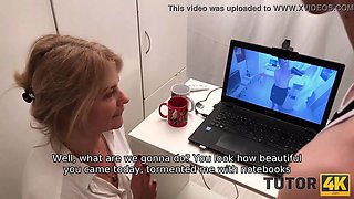 Tutor4k. man abundantly played with nice schoolteachers facehole and drilled cunny