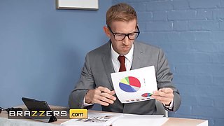Office Threesome: Thin Brunette's Intense Fuck with Colleague and Boss