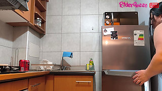 Sexy Hot Stepmom, Only Fans in Slow Motion, in the Kitchen