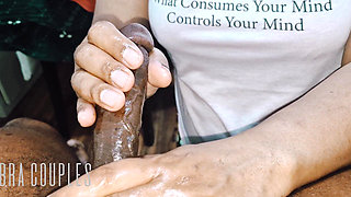 Stepsi Doing Hand Job with Oil