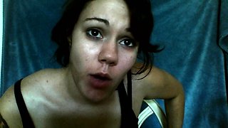 Cute curly brunette solo webcam masturbation