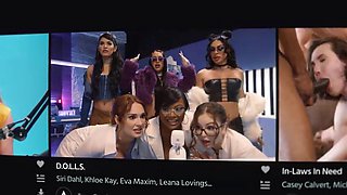 ADULT TIME - Naughty Petite Aria Valencia Gets LESBIAN GANGBANGED By Wild Stacked MILFs