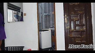 Thick Ebony Babe Doing Laundry and Vibing - Mara Exotic