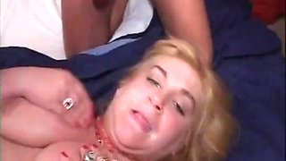 Blonde BBW Amateur Gangbang