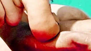 Threesome with My Inexperienced Girlfriend and Mature Stepmother, Both Sucking Cock