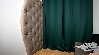 Glamour babe with big boobs masturbates in lingerie