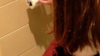 Student Taking A Piss on the Toilet