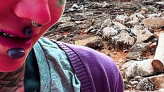 Public Blowjob and Big Load of Cum on Face