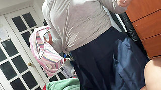stepsister catches me masturbating and I can't let her leave without a