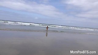Fitness pro does nude yoga on beach