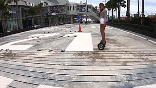 Hoverboard play with big ass Asian GF