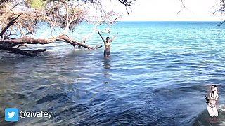 Ziva Fey - Getting Wet Fully Clothed in the Ocean