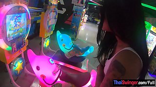 Thai amateur teen girlfriend plays with a vibrator toy after a day of fun