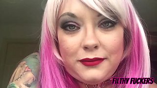 UK BBW Cumslut smokes and begs for cum from her dirty boy - Fat British slut talks dirty and is desperate for cum! -Tina Sn