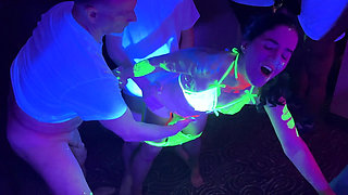 Full Video - Glow Party! Bukkake Gangbang for Cum-hungry Slut - Cliff Media Productions